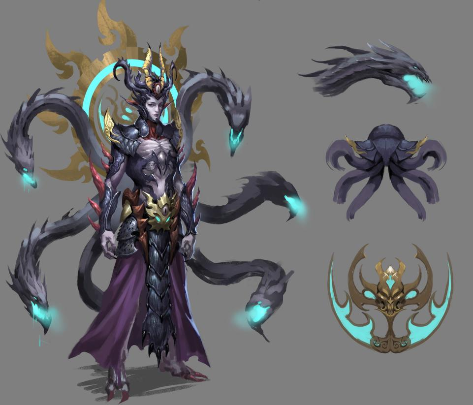 「相柳」一只外形是九头蛇的上古凶神。